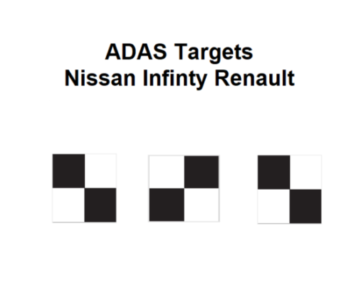 Nissan Renault Infiniti RCW ADAS calibration targets-DIGITAL PATTERNS ONLY